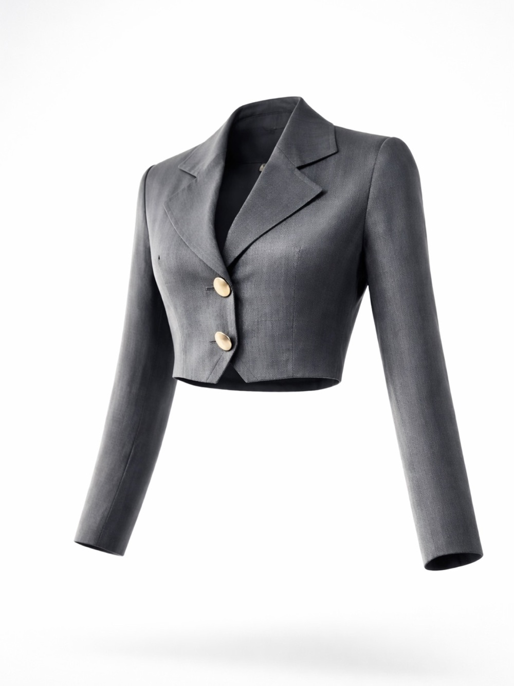 Sophisticated Black Cropped Jacket - Picture 6 of 12